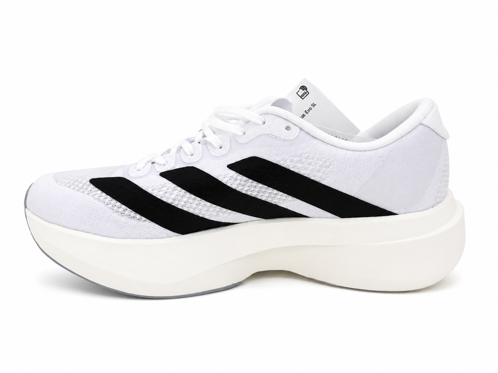 white and black Adidas Adizero EVO SL running shoes