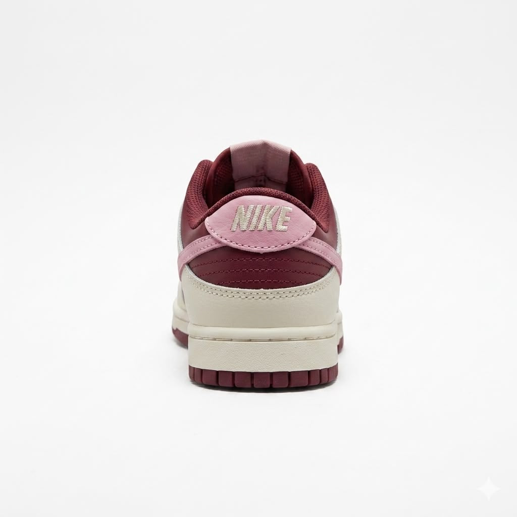 Nike Dunk Low Premium 'Valentine's Day' (2023) features a Maroon and Soft Pink colorway with a sail midsole