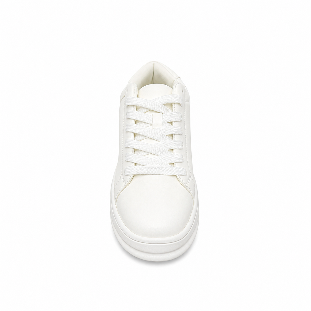 ZARA chunky sneakers in white featuring a distinct line-art graphic
