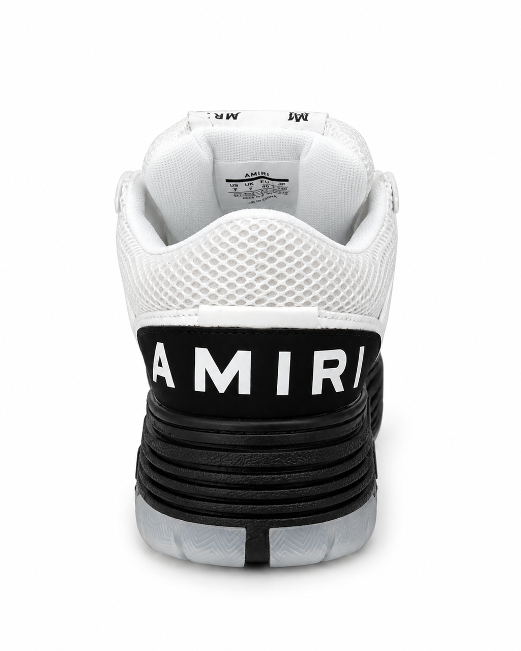 AMIRI MA-1 logo sneakers in a black and white