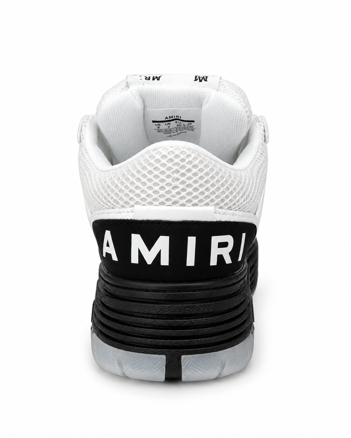 AMIRI MA-1 logo sneakers in a black and white