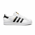 Adidas Superstar shoe in white full-grain leather with black