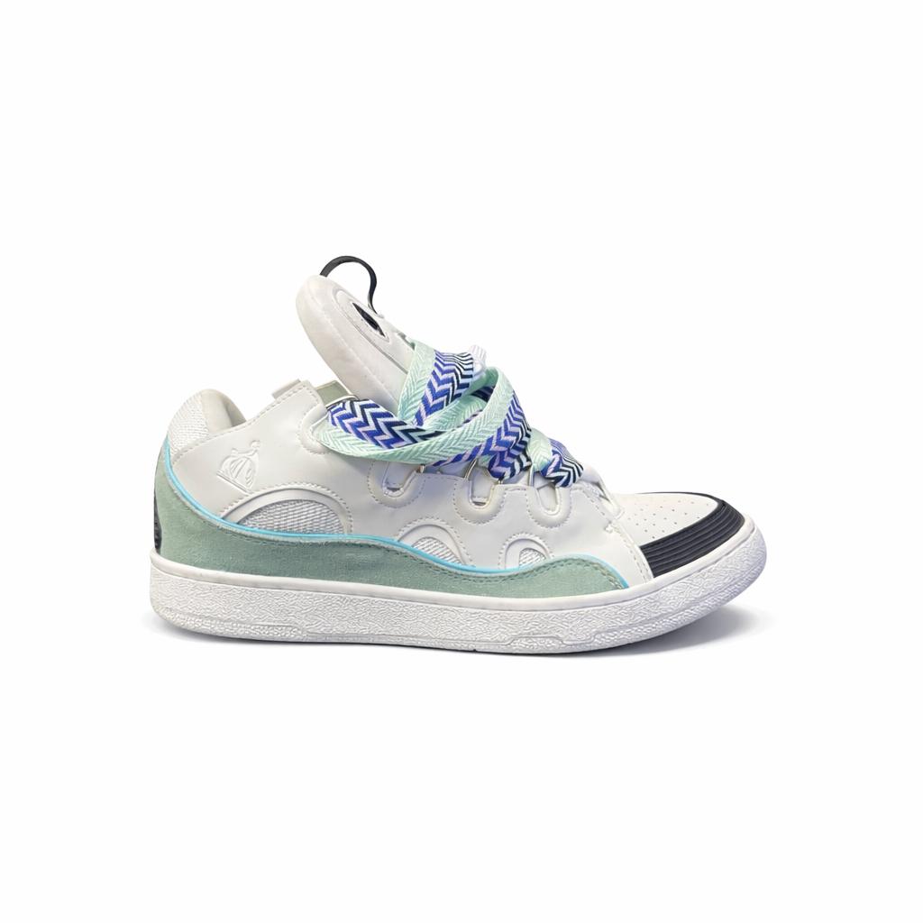 Lanvin Curb sneakers in a white and green colorway